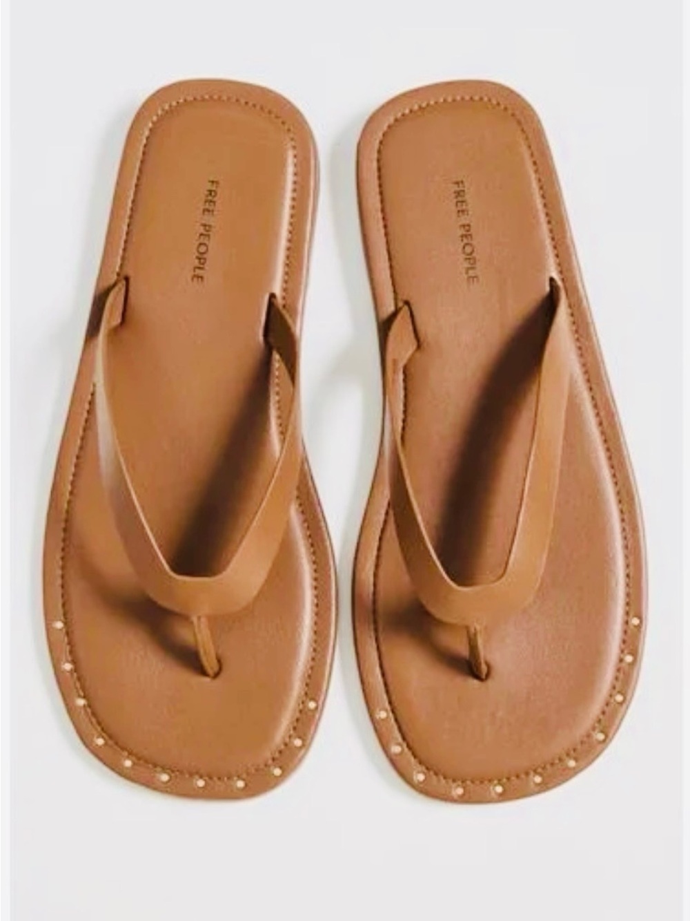 Free People Sona Thong Leather Flip-Flop Sandals Size 7